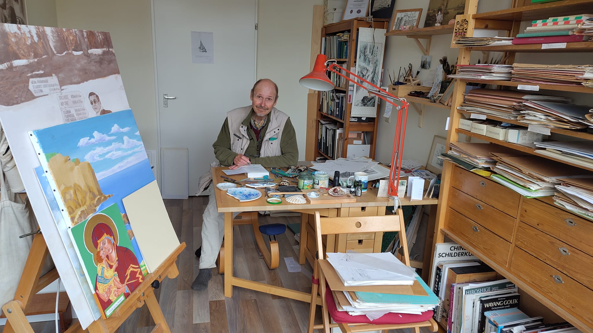 Aan het werk in mijn atelier